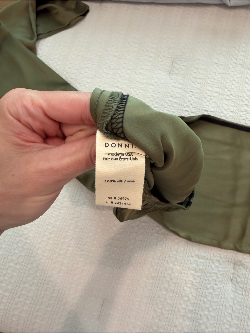 Donni silk track pant olive S - Picture 3 of 5